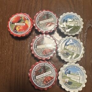 Lot 7 Yankee Candle Wax Tarts Melts Cranberry ‎ Chutney Clean Cotton & Macintosh